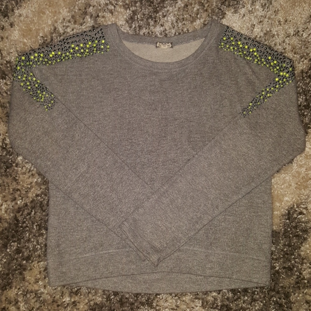 Like New!Gray sweatshirt with shoulder & arm studs